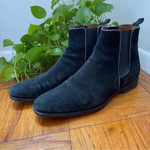 Aquatalia Adrian black suede Chelsea boots
